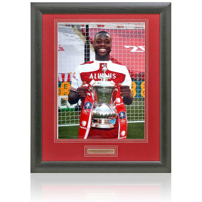 Nicolas Pepe Arsenal Hand Signed Photograph 23x19" Framed