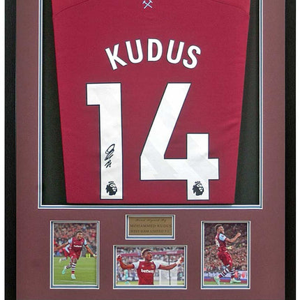 Mohammed Kudus West Ham United Hand Signed Shirt Display