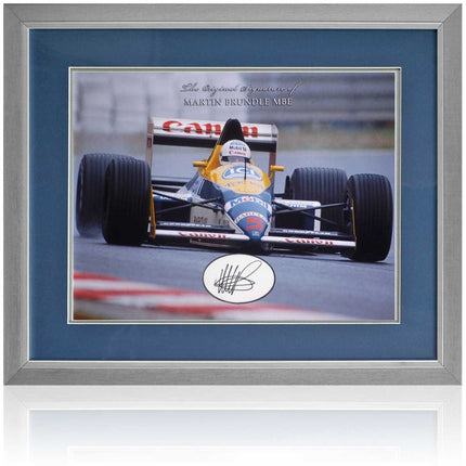 Martin Brundle Formula 1 Racing Legend Hand Signed F1 Photograph 23x19" Framed