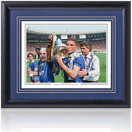 Vinnie Jones Wimbledon Legend Hand Signed 1988 FA Cup Final Photograph 23x19" Framed