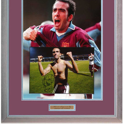 Paolo Di Canio West Ham United Legend Hand Signed Photograph 23x19" Framed