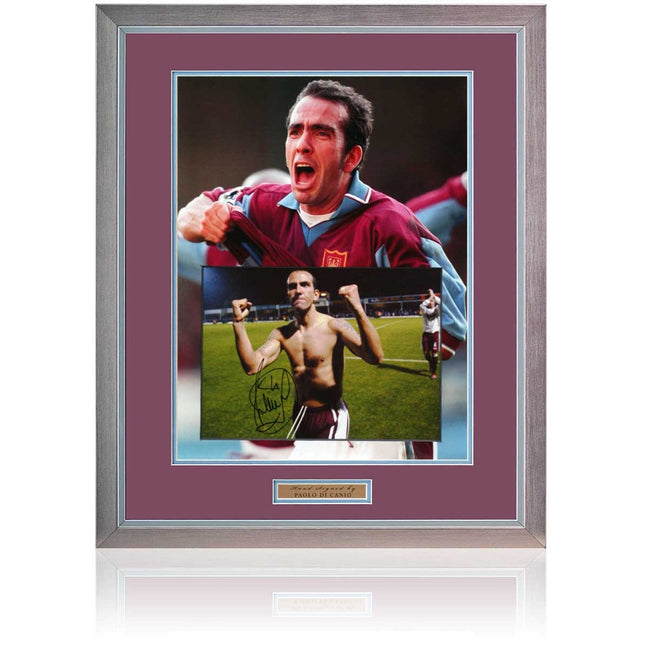 Paolo Di Canio West Ham United Legend Hand Signed Photograph 23x19" Framed