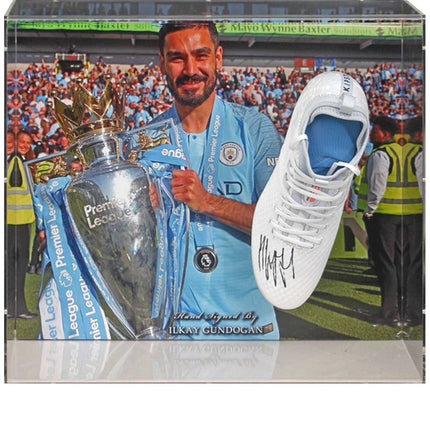 Ilkay Gundogan Manchester City Hand Signed Football Boot Large Acrylic Display