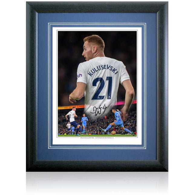 Dejan Kulusevski Tottenham Hotspur Hand Signed Montage 23x19" Framed