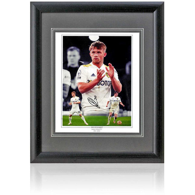 Joe Gelhardt Hand Signed Leeds United Montage 23x19in Framed