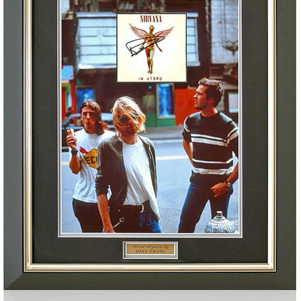 Dave Grohl Nirvana Hand Signed 'In Utero' Music Legend PhotoPresentation 23x19" Framed