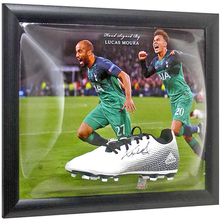 Lucas Moura Hand Signed Tottenham Hotspur Football Boot Dome Display