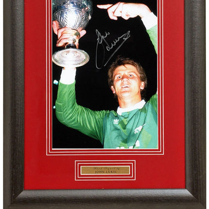 John Lukic Arsenal Legend Hand Signed Champions Photograph 15x19" Framed