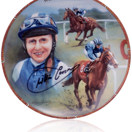 Willie Carson Hand Signed Danbury Mint “Great Jockeys” Plate | Horse Racing Memorabilia