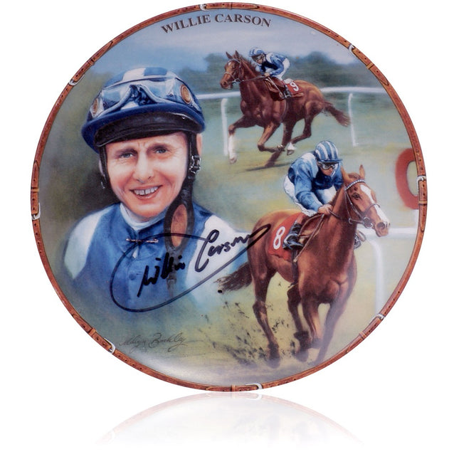 Willie Carson Hand Signed Danbury Mint “Great Jockeys” Plate | Horse Racing Memorabilia