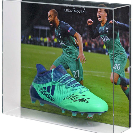 Lucas Moura Signed Football Boot Spurs UCL Hat-Trick Hero | Acrylic Display Case