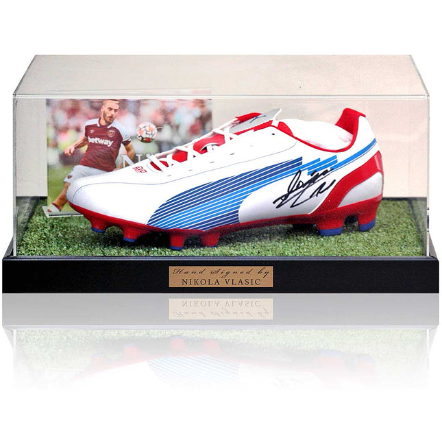 Nikola Vlasic West Ham United Hand Signed Football Boot Display