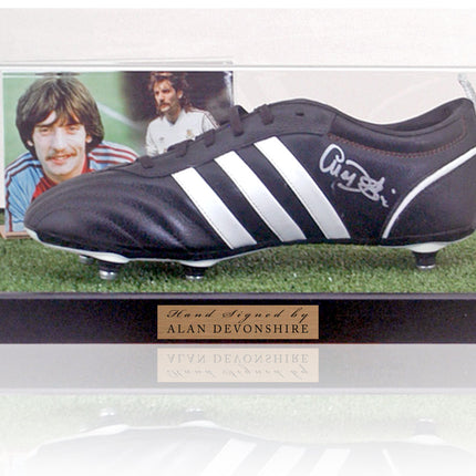 Alan Devonshire West Ham United Hand Signed Football Boot Presentation COA