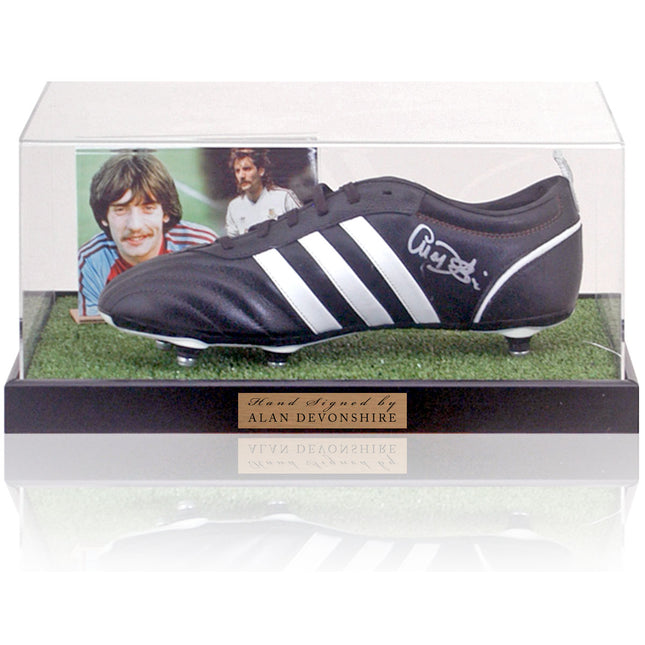 Alan Devonshire West Ham United Hand Signed Football Boot Presentation COA