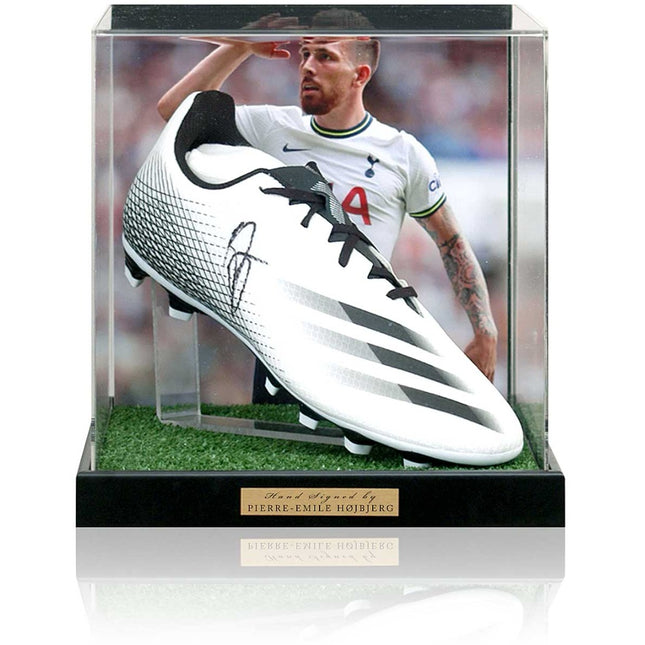 Pierre Emile Hojbjerg Tottenham Hotspur Hand Signed Football Boot Presentation