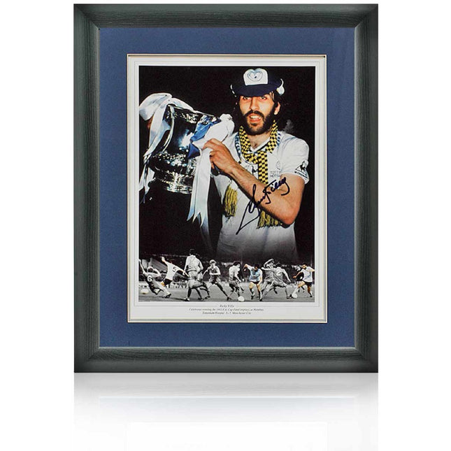 Ricky Villa Tottenham Hotspur 1981 FA Cup Final Hand Signed Montage 23x19" Framed