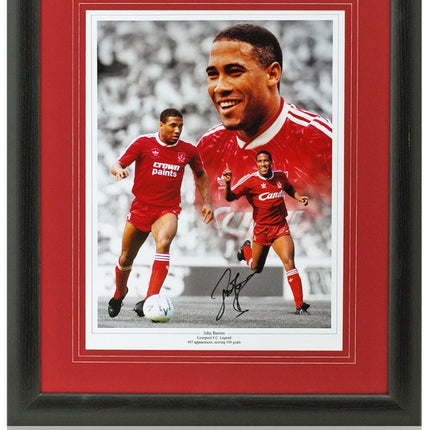 John Barnes Liverpool Legend Hand Signed Montage 23x19" Framed