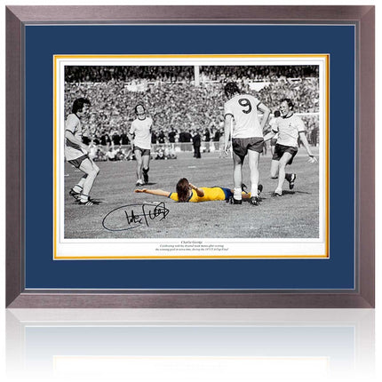 Charlie George Arsenal Legend Hand Signed 1971 FA Cup 23x19inch Framed Photograph