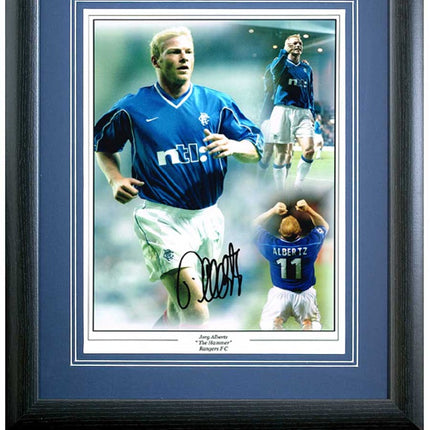 Jorg Albertz Rangers Legend Hand Signed Montage 23x19" Framed