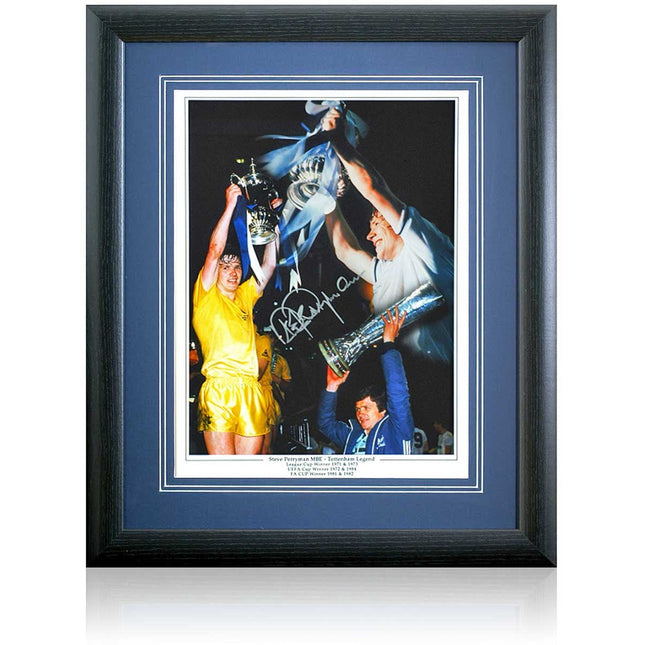Steve Perryman Tottenham Hotspur Hand Signed Montage 23x19" Framed
