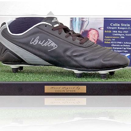 Colin Stein Rangers Hand Signed Football Boot Display