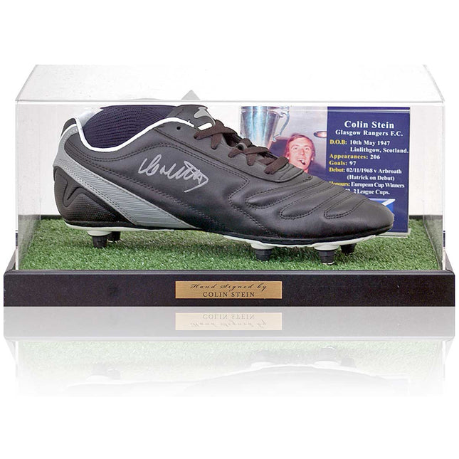 Colin Stein Rangers Hand Signed Football Boot Display