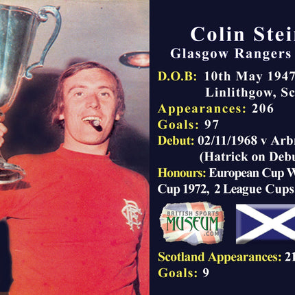 Colin Stein Rangers Hand Signed Football Boot Display