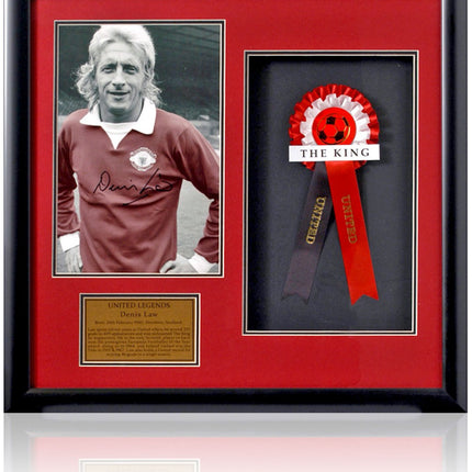 Denis Law Manchester United Legend Hand Signed The King Large Presentation