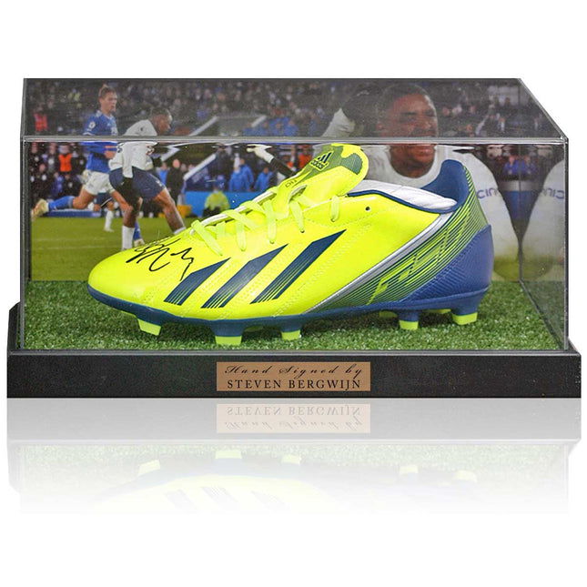Steven Bergwijn Tottenham Hotspur Hand Signed Football Boot Presentation