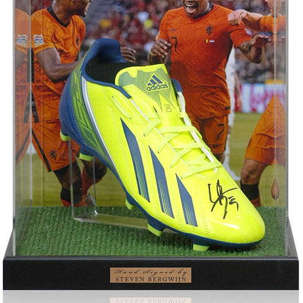 Steven Bergwijn Netherlands Hand Signed Football Boot Presentation