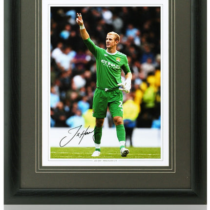 Joe Hart Manchester City Legend Hand Signed Photograph 23x19" Framed