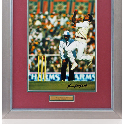 Andy Roberts West Indies Cricket Legend Hand Signed 23x19" Framed Photograph
