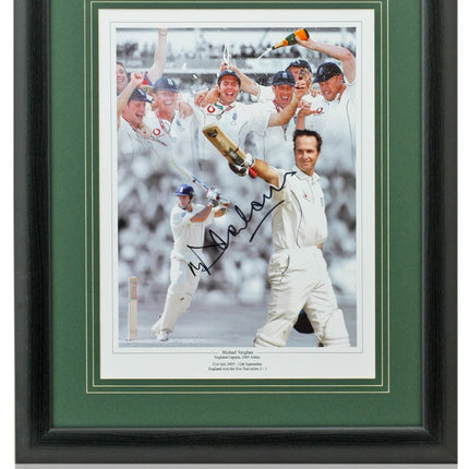 Michael Vaughan Cricket Ashes Legend Hand Signed Montage 23x19" Framed