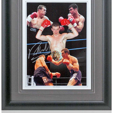 Richie Woodhall Boxing Great Hand Signed Montage 23x19" Framed