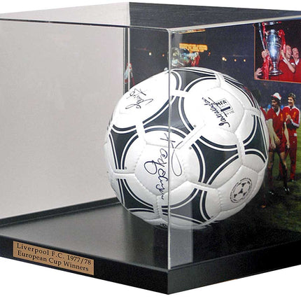 Liverpool F.C 1978 European Cup Winning Squad Hand Signed by 8 Football Display