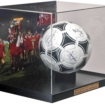 Liverpool F.C 1978 European Cup Winning Squad Hand Signed by 8 Football Display