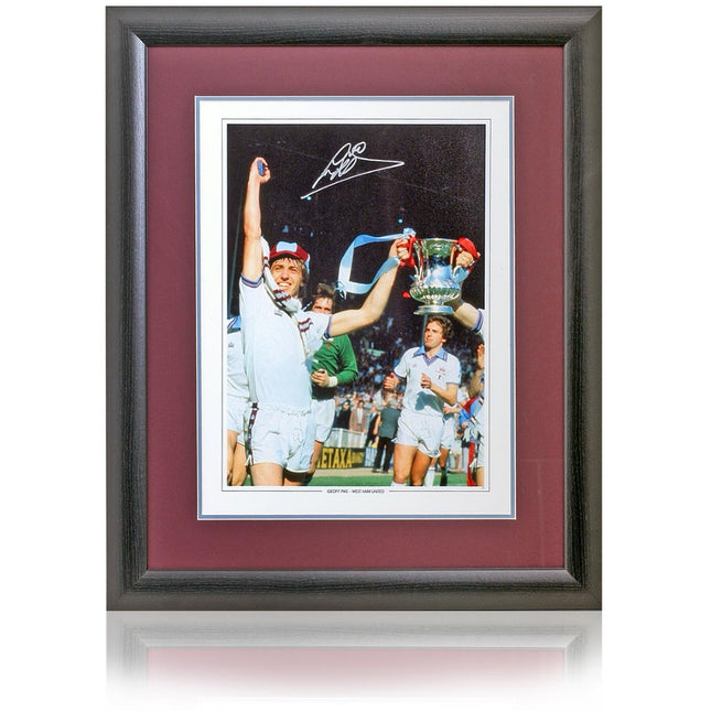 Geoff Pike Hand Signed West Ham United Photograph 23x19" Framed
