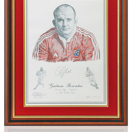 Graham Rowntree Rugby Legend Hand Signed England Art Print 23x19" Framed