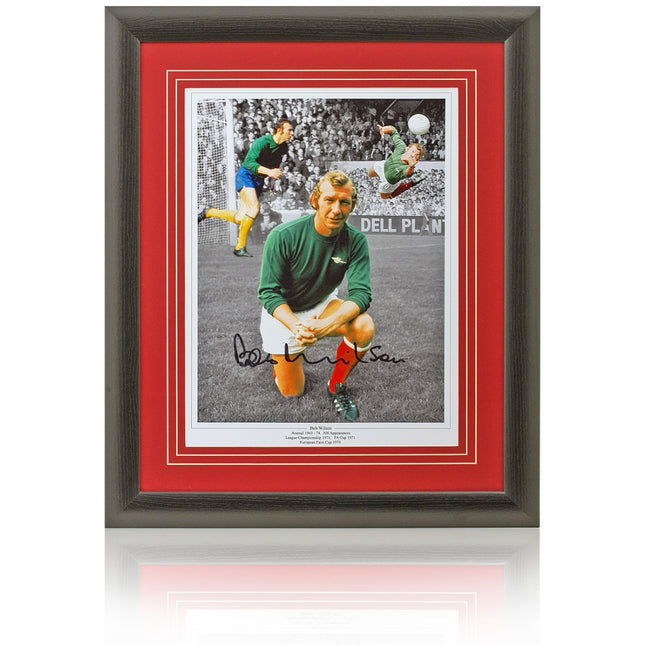 Bob Wilson Arsenal Legend Hand Signed Montage 23x19" Framed
