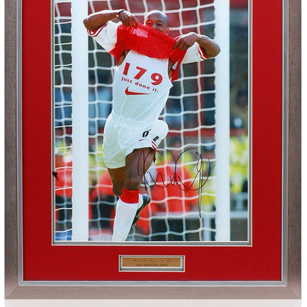 Ian Wright Arsenal Legend Hand Signed Photograph 23x19" Framed