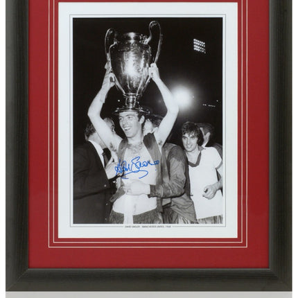 David Sadler Manchester United Hand Signed 1968 European Cup Photograph 23x19" Framed