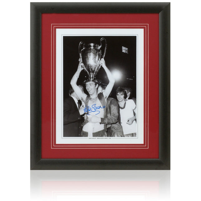 David Sadler Manchester United Hand Signed 1968 European Cup Photograph 23x19" Framed