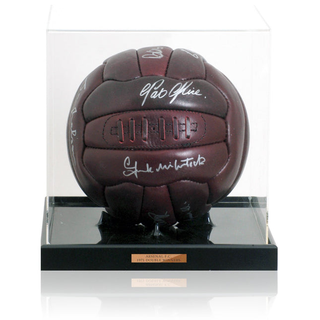 Arsenal FC 1970/71 1st Division champions & FA Cup winning squad hand signed brown football