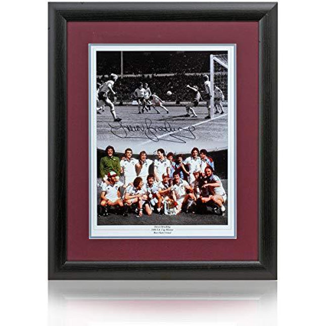 Trevor Brooking West Ham United Legend Hand Signed 1980 FA Cup Montage 23x19" Framed