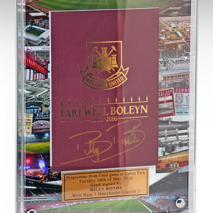 Billy Bonds West Ham Hand Signed Farewell To Boleyn Ground Match Programme COA