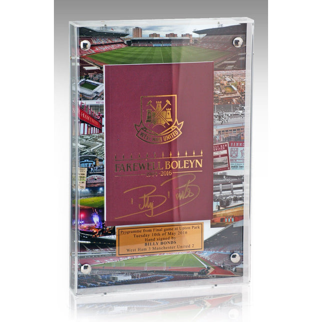 Billy Bonds West Ham Hand Signed Farewell To Boleyn Ground Match Programme COA