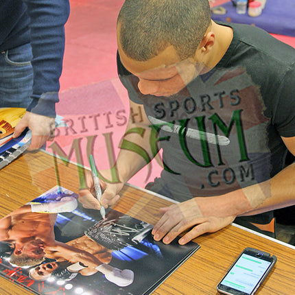 Chris Eubank Jr vs Billy Joe Saunders Hand Signed Boxing Photograph 23x19" Framed