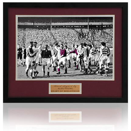 Alex Young Hearts Hand Signed Photograph Heart of Midlothian 23x19" Framed
