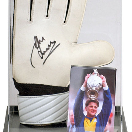 John Lukic Hand Signed Goalkeepers Glove Leeds Photo