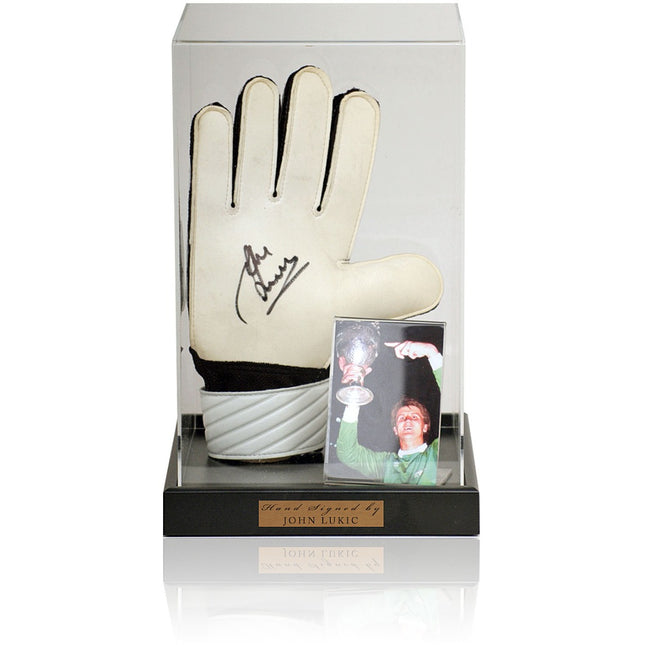 John Lukic Arsenal Legend Hand Signed Goalkeepers Glove Presentation